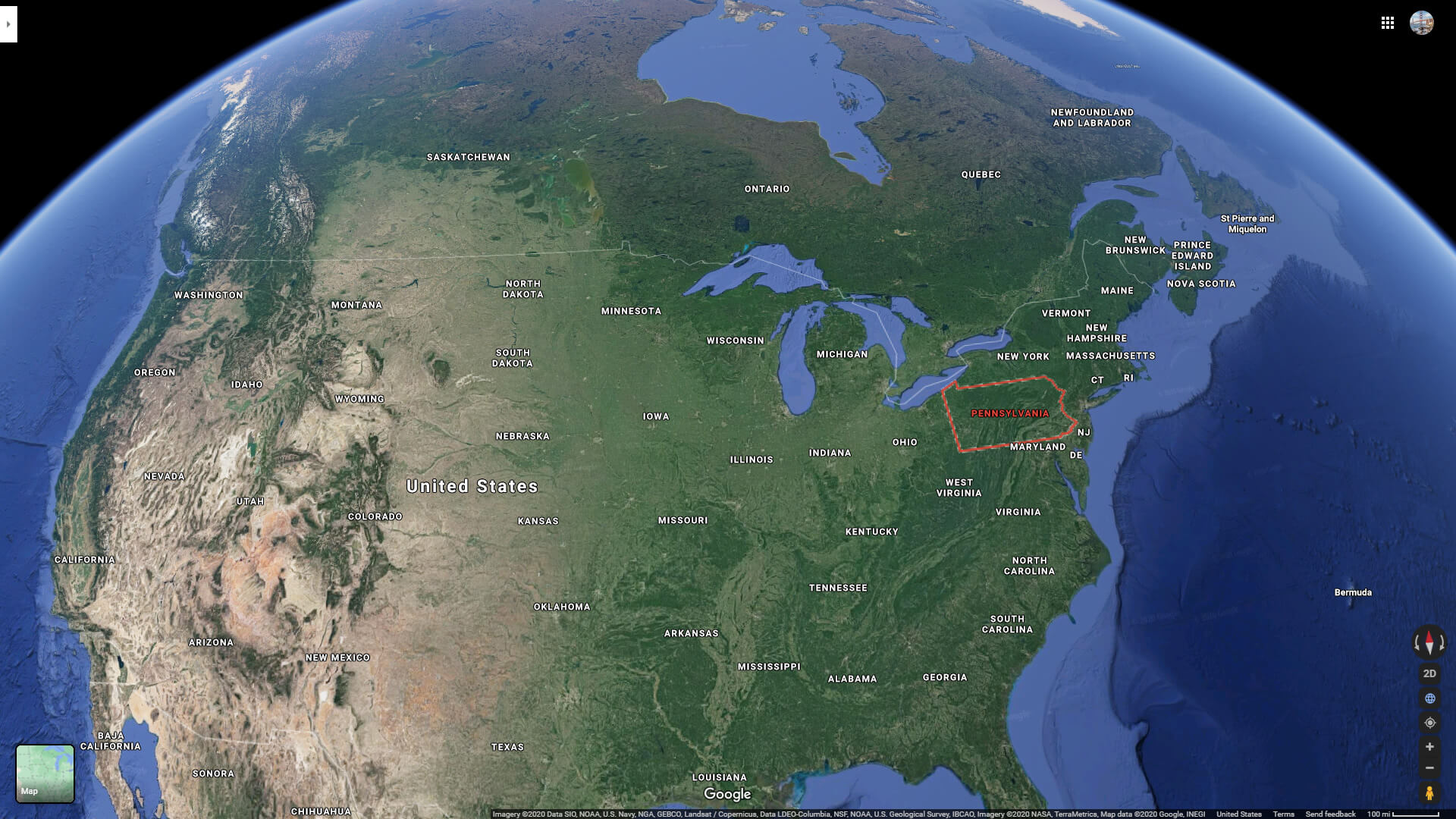 Pennsylvania La geographie Emplacement Carte EUA